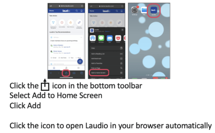 Create a shortcut to Laudio on your computer or mobile device_IMG1