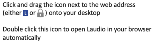 Create a shortcut to Laudio on your computer or mobile device_IMG10