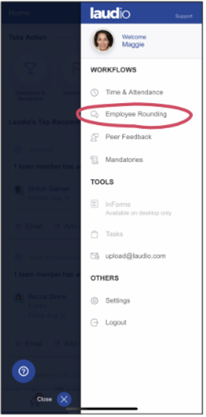 Employee Rounding on a Mobile Device in Laudio_IMG2