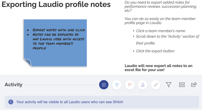 Export activity from a Team Members Laudio Profile_IMG1