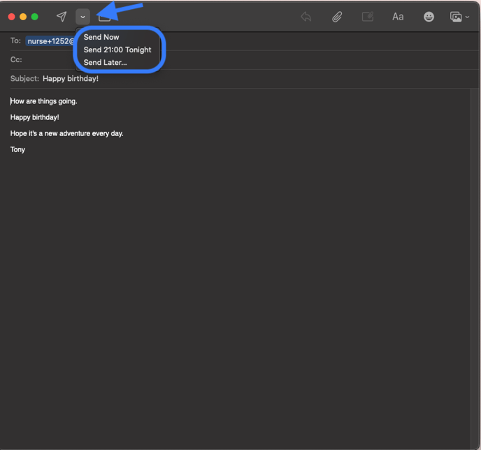 Set a delay on a message youve created in Laudio_IMG1